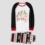 Christmas Matching Family Pajamas Snowflake Love My Family Gray Reindeer Pants Pajamas Set