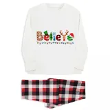 Christmas Matching Family Pajamas Believe Gingerbread Man Red Pajamas Set