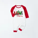 Christmas Matching Family Pajamas Love Christmas Trucks Red Pajamas Set