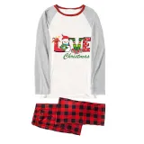 Christmas Matching Family Pajamas Love Snowman Christmas Red Pajamas Set