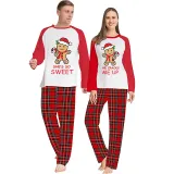 Christmas Couple Pajamas Matching Sets Sweet Gingerbread Man Adult Loungwear Green Pajamas Set