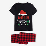 Christmas Matching Family Pajamas 2023 Family Christmas Hat Black Pajamas Set