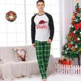 Christmas Couple Pajamas Matching Sets Santa's Favourite HO Adult Loungwear Green Pajamas Set