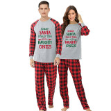 Christmas Couple Pajamas Matching Sets Dear Santa She's & He's The Naughty Ones Adult Loungwear White Pajamas Set