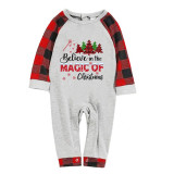 Christmas Matching Family Pajamas Believe Christmas Tree Gray Pajamas Set