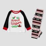 Christmas Matching Family Pajamas Magical Christmas Tree Gray Reindeer Pants Pajamas Set