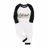 Christmas Matching Family Pajamas Believe String Light Green Pajamas Set