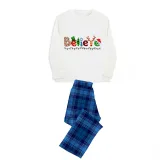 Christmas Matching Family Pajamas Believe String Light Blue Pajamas Set