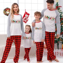 Christmas Matching Family Pajamas Believe Gingerbread Man Red Pajamas Set