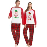 Christmas Couple Pajamas Matching Sets Mr & Mrs ELF Adult Loungwear Red Pajamas Set