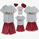 Christmas Matching Family Pajamas Believe Gingerbread Man Short Pajamas Set