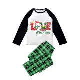 Christmas Matching Family Pajamas Love Snowman Christmas Green Pajamas Set