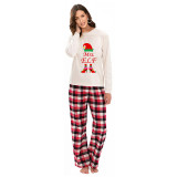 Christmas Couple Pajamas Matching Sets Mr & Mrs ELF Adult Loungwear White Pajamas Set