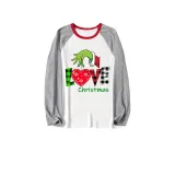 Christmas Matching Family Pajamas Love Christmas Gray Reindeer Pants Pajamas Set
