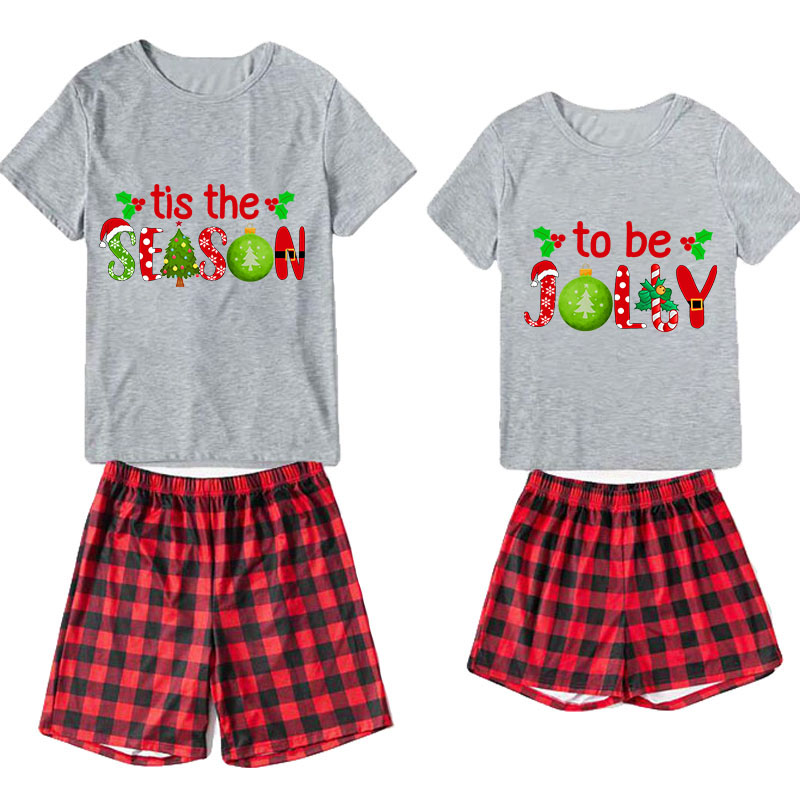Christmas Couple Pajamas Matching Sets This Is The Season To Be Jolly Adult Loungwear Short Pajamas Set