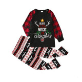 Christmas Matching Family Pajamas Believe In The Magic Of Christmas Black Reindeer Pants Pajamas Set