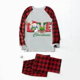 Christmas Matching Family Pajamas Love Snowman Christmas Gray Pajamas Set