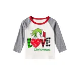 Christmas Matching Family Pajamas Love Christmas Gray Reindeer Pants Pajamas Set