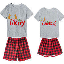Christmas Couple Pajamas Matching Sets Deer Merry Christmas Adult Loungwear Short Pajamas Set