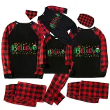Christmas Matching Family Pajamas Believe String Light Black Pajamas Set