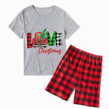 Christmas Matching Family Pajamas Love Christmas Trucks Short Pajamas Set