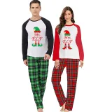 Christmas Couple Pajamas Matching Sets Mr & Mrs ELF Adult Loungwear Red Pajamas Set
