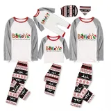 Christmas Matching Family Pajamas Believe Gingerbread Man Gray Reindeer Pants Pajamas Set