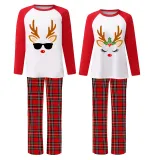 Christmas Couple Pajamas Matching Sets Deer Reindeer Adult Loungwear Green Pajamas Set