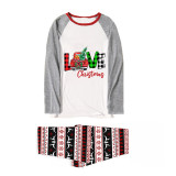 Christmas Matching Family Pajamas Love Christmas Trucks Gray Reindeer Pants Pajamas Set