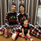 Christmas Matching Family Pajamas Snowflake Love My Family Black White Plaids Pajamas Set