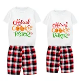Christmas Couple Pajamas Matching Sets Official Cookie Tester & Baker Adult Loungwear Short Pajamas Set