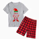 Christmas Couple Pajamas Matching Sets Mr & Mrs ELF Adult Loungwear Short Pajamas Set