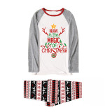 Christmas Matching Family Pajamas Believe In The Magic Of Christmas Gray Reindeer Pants Pajamas Set