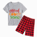 Christmas Couple Pajamas Matching Sets Official Cookie Tester & Baker Adult Loungwear Short Pajamas Set