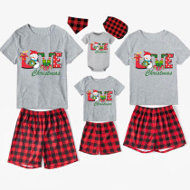 Christmas Matching Family Pajamas Love Snowman Christmas Short Pajamas Set