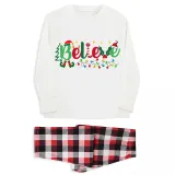 Christmas Matching Family Pajamas Believe String Light Red Pajamas Set