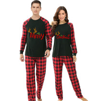 Christmas Couple Pajamas Matching Sets Deer Merry Christmas Adult Loungwear Gray Pajamas Set