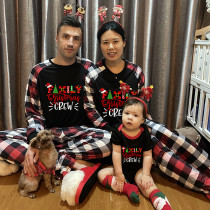 Christmas Matching Family Pajamas Family Christmas Hat Crew Black White Plaids Pajamas Set