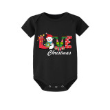 Christmas Matching Family Pajamas Love Snowman Christmas Black Pajamas Set