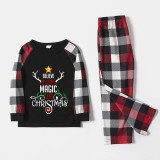 Christmas Matching Family Pajamas Believe In The Magic Of Christmas Black White Plaids Pajamas Set