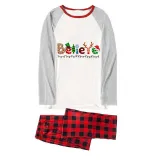 Christmas Matching Family Pajamas Believe Gingerbread Man Red Pajamas Set