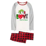 Christmas Matching Family Pajamas Love Christmas Red Pajamas Set