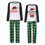 Christmas Couple Pajamas Matching Sets Santa's Favourite HO Adult Loungwear Green Pajamas Set