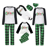 Christmas Matching Family Pajamas Believe String Light Green Pajamas Set