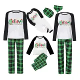 Christmas Matching Family Pajamas Believe String Light Green Pajamas Set
