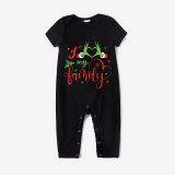 Christmas Matching Family Pajamas Snowflake Love My Family Black Pajamas Set