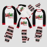 Christmas Matching Family Pajamas Love Christmas Trucks Gray Reindeer Pants Pajamas Set