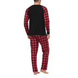 Christmas Couple Pajamas Matching Sets Man Reinbeer & Women Winedeer Adult Loungwear Gray Pajamas Set