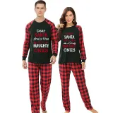 Christmas Couple Pajamas Matching Sets Dear Santa She's & He's The Naughty Ones Adult Loungwear White Pajamas Set