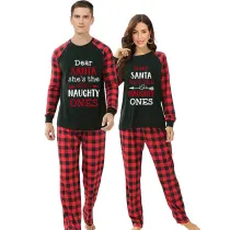 Christmas Couple Pajamas Matching Sets Dear Santa She's & He's The Naughty Ones Adult Loungwear White Pajamas Set